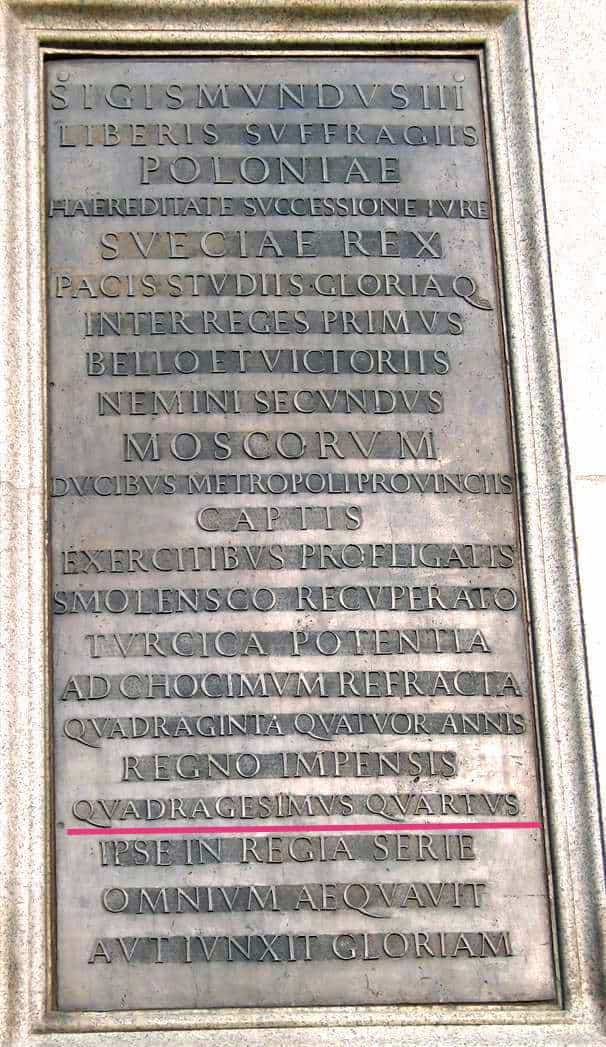 kolumna zygmunta tablica 44 krol Polski